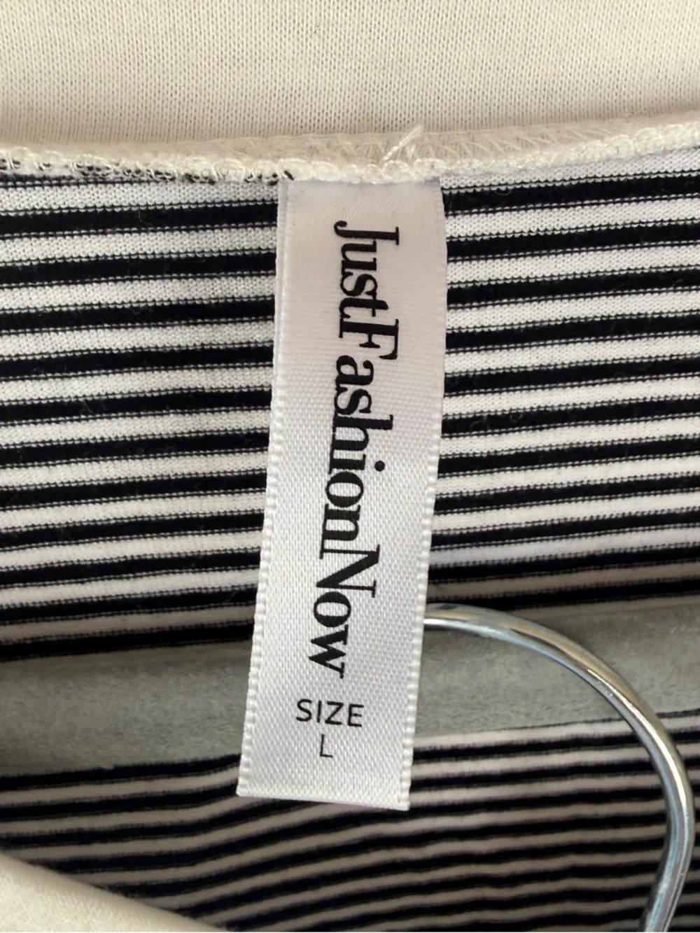 Striped V-Neck Long Sleeve Pajama Set in Black & White